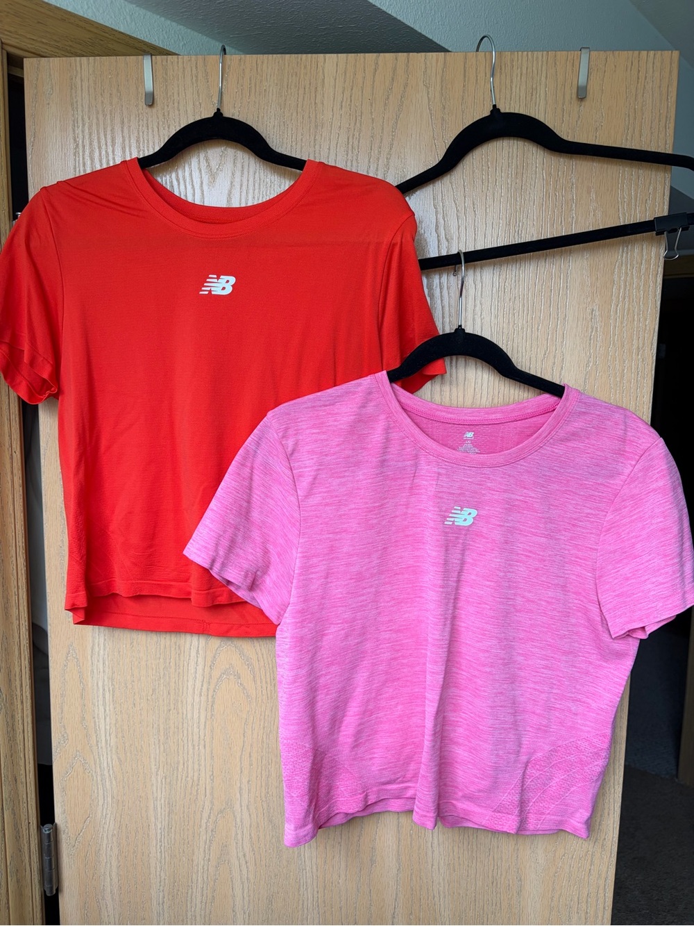 Set of 2 New Balance Short Sleeve Performance Tees in Orange and Pink Womens L